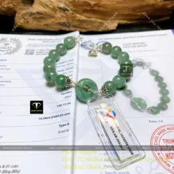 Vòng tay Lam Ngọc mix đồng điếu, bạc 925 - Hình ảnh 3
