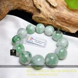Vòng chuỗi Ngọc Cẩm thạch sơn thuỷ đậu lý 20 ly - Hình ảnh 7