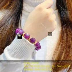 Vòng chuỗi Ruby Guinea sao thiên nhiên 13,8 ly mix charm vàng 18k - Hình ảnh 11