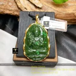 Đại Thế Chí Bồ Tát ngọc bích - Phật bản mệnh tuổi Ngọ, KT 50mm, vàng 18k - Ảnh 5