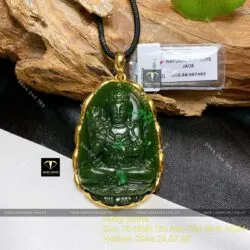 Đại Thế Chí Bồ Tát ngọc bích - Phật bản mệnh tuổi Ngọ, KT 50mm, vàng 18k - Ảnh 4