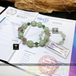Vòng ngọc Cẩm thạch mix charm bạc 925 - Hình ảnh 2