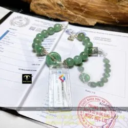 Vòng tay Lam Ngọc mix đồng điếu, bạc 925 - Hình ảnh 4