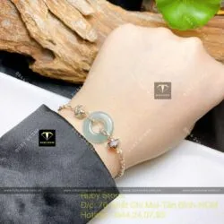 Bộ sản phẩm điếu Lam ngọc thiết kế, bạc 925 - Hình ảnh 4