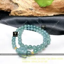 Vòng tay Lam Thuỷ mix lu thống, bi vàng 18k - Ảnh 2