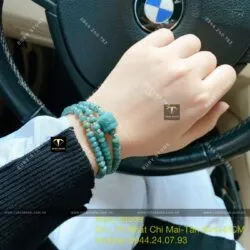 Vòng bánh xe mix lu thống Lam Thuỷ cuốn 3 vòng, bi bạc 925 - Ảnh 3
