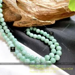 Vòng cổ ngọc cẩm thạch xanh lý 10 ly - Ảnh 6