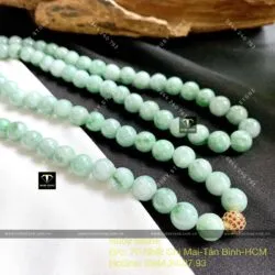 Vòng cổ ngọc cẩm thạch xanh lý 10 ly - Ảnh 3