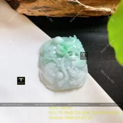 Mặt dây chuyền chạm Rồng ngọc Cẩm Thạch xanh lý táo Mặt dây chuyền chạm Rồng ngọc Cẩm Thạch xanh lý táo