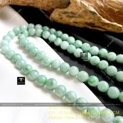Vòng cổ ngọc cẩm thạch xanh lý 10 ly - Ảnh 2