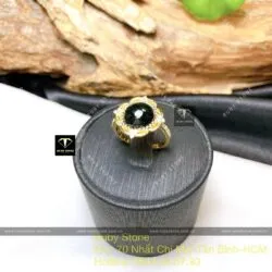 Nhẫn Ngọc Phỉ Thúy Mực Dục, vàng 18k - Ảnh 6