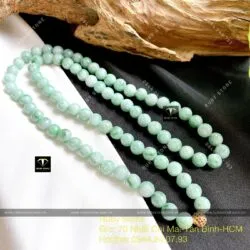 Vòng cổ ngọc cẩm thạch xanh lý 10 ly - Ảnh 4