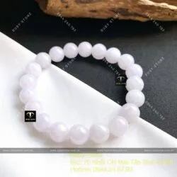 Vòng tay ngọc cẩm thạch phớt tím 10 ly - Hình ảnh 2
