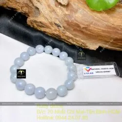 Chuỗi ngọc cẩm thạch trắng-xám 10 ly - Hình ảnh 2