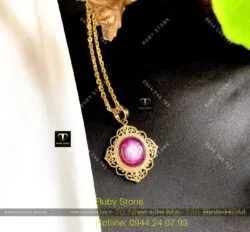 Mặt dây chuyền Ruby Guinea sao thiên nhiên, vàng 18k - Hình ảnh 3