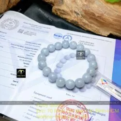 Chuỗi ngọc cẩm thạch trắng-xám 10 ly - Hình ảnh 5