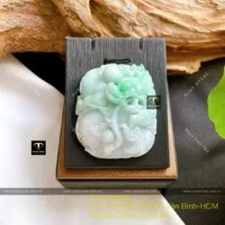 Mặt dây chuyền chạm Rồng ngọc Cẩm Thạch xanh lý táo Mặt dây chuyền chạm Rồng ngọc Cẩm Thạch xanh lý táo