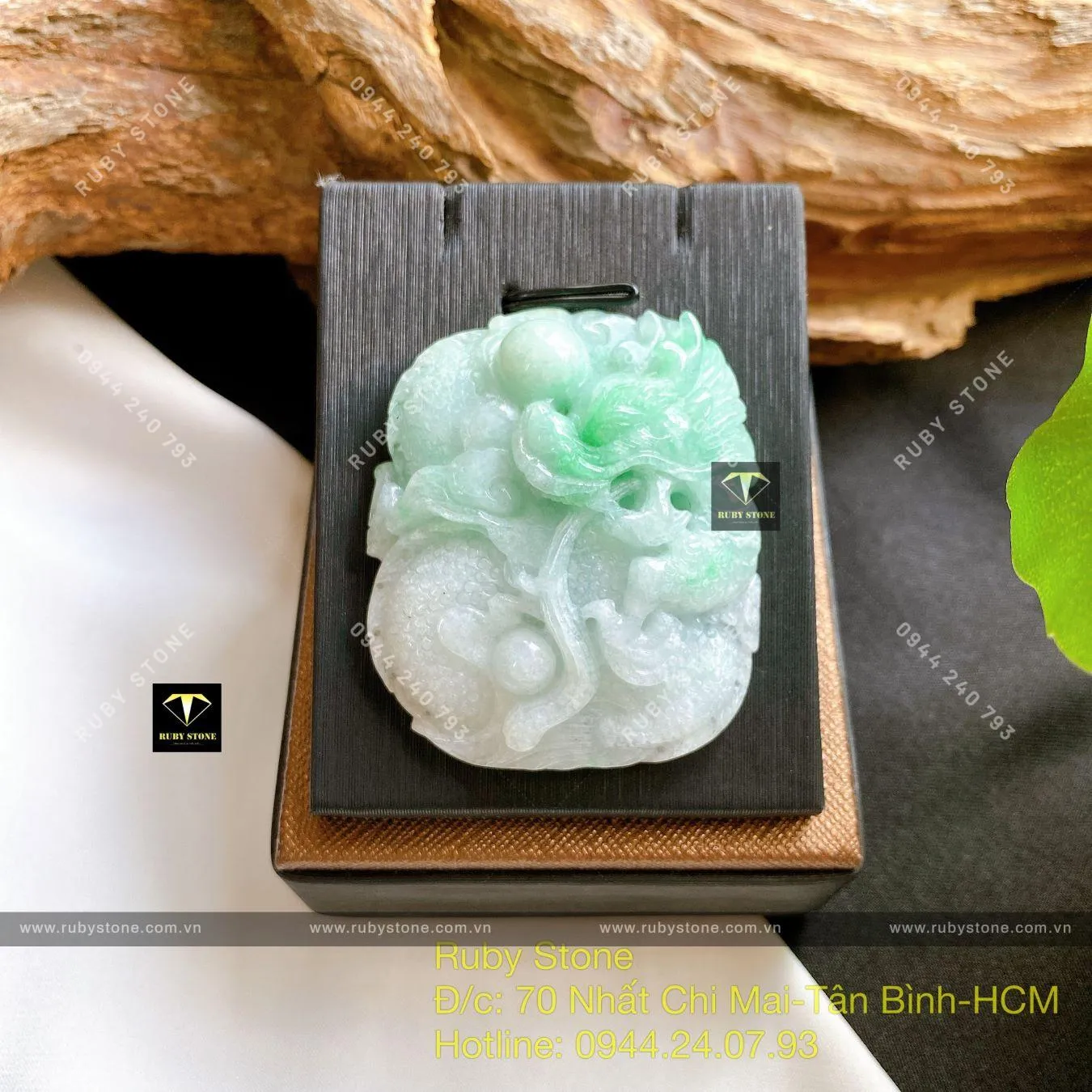 Mặt dây chuyền chạm Rồng ngọc Cẩm Thạch xanh lý táo Mặt dây chuyền chạm Rồng ngọc Cẩm Thạch xanh lý táo - Ảnh 5