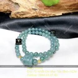 Vòng tay Lam Thuỷ mix lu thống, bi vàng 18k - Ảnh 3