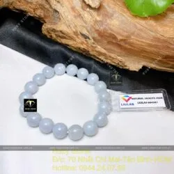 Chuỗi ngọc cẩm thạch trắng-xám 10 ly - Hình ảnh 4