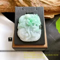 Mặt dây chuyền chạm Rồng ngọc Cẩm Thạch xanh lý táo Mặt dây chuyền chạm Rồng ngọc Cẩm Thạch xanh lý táo