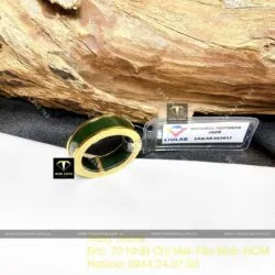 Nhẫn ngọc bích Canada xanh đậm, vàng 18k - Ảnh 2