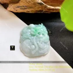 Mặt dây chuyền chạm Rồng ngọc Cẩm Thạch xanh lý táo Mặt dây chuyền chạm Rồng ngọc Cẩm Thạch xanh lý táo