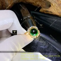 Nhẫn Ngọc Phỉ Thúy Mực Dục, vàng 18k - Ảnh 4