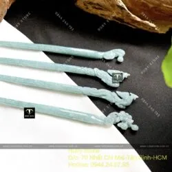 Trâm cài hoa sen Lam ngọc bông tuyết