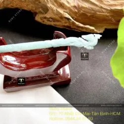 Trâm cài tóc phượng hoàng Lam ngọc bông tuyết, KT 14cm