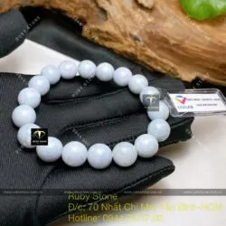 Chuỗi ngọc cẩm thạch trắng-xám 10 ly - Hình ảnh 3