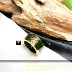 Nhẫn ngọc bích Canada chữ "Phúc", vàng 18k - Hình ảnh 4
