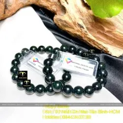 Vòng chuỗi Cẩm Thạch Sơn Thuỷ xanh đen 10 ly - Ảnh 2