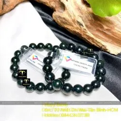 Vòng chuỗi Cẩm Thạch Sơn Thuỷ xanh đen 10 ly - Ảnh 4