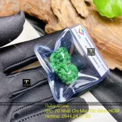 Tỳ hưu ngọc Cẩm Thạch sơn thuỷ xanh lý, KT 29mm