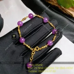 Lắc tay Ruby Guinea sao thiên nhiên, vàng 18k - Ảnh 5