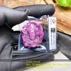 Phật A Di Đà Ruby Nam Phi ngự trên liên hoa, kích thước 38mm - Ảnh 7