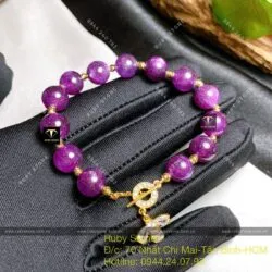 Lắc tay Ruby sao thiên nhiên Guinea, vàng 18k - Ảnh 3