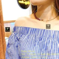 Dây chuyền Ruby sao thiên nhiên Guinea, vàng 18k