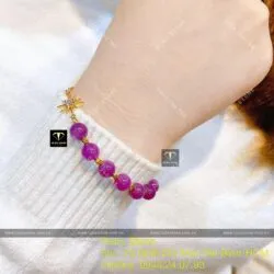 Lắc tay Ruby sao thiên nhiên Guinea, thiết kế vàng 18k - Ảnh 2