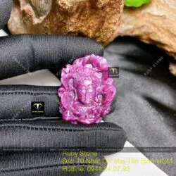 Phật A Di Đà Ruby Nam Phi ngự trên liên hoa, kích thước 38mm - Ảnh 4