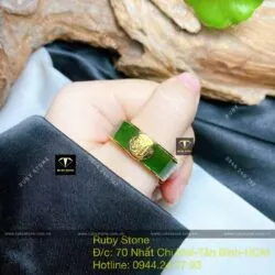 Nhẫn ngọc bích Canada - Thiết kế logo theo yêu cầu Khách hàng, vàng 18k - Ảnh 5