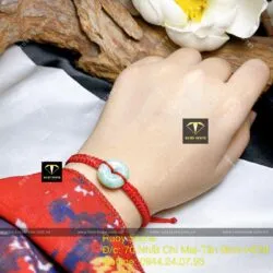 Đồng điếu ngọc cẩm thạch đậu lý tết dây đeo tay