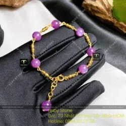 Lắc tay Ruby Guinea sao thiên nhiên, vàng 18k - Ảnh 4
