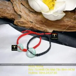 Đồng điếu ngọc cẩm thạch đậu lý tết dây đeo tay