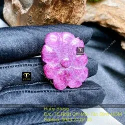 Phật A Di Đà Ruby Nam Phi ngự trên liên hoa, kích thước 38mm - Ảnh 2