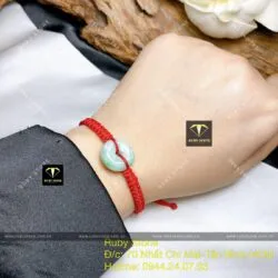 Đồng điếu ngọc cẩm thạch đậu lý tết dây đeo tay