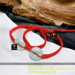 Đồng điếu ngọc cẩm thạch đậu lý tết dây đeo tay