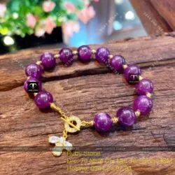 Lắc tay Ruby sao thiên nhiên Guinea, vàng 18k - Ảnh 4