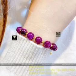 Lắc tay Ruby sao thiên nhiên Guinea, vàng 18k - Ảnh 5